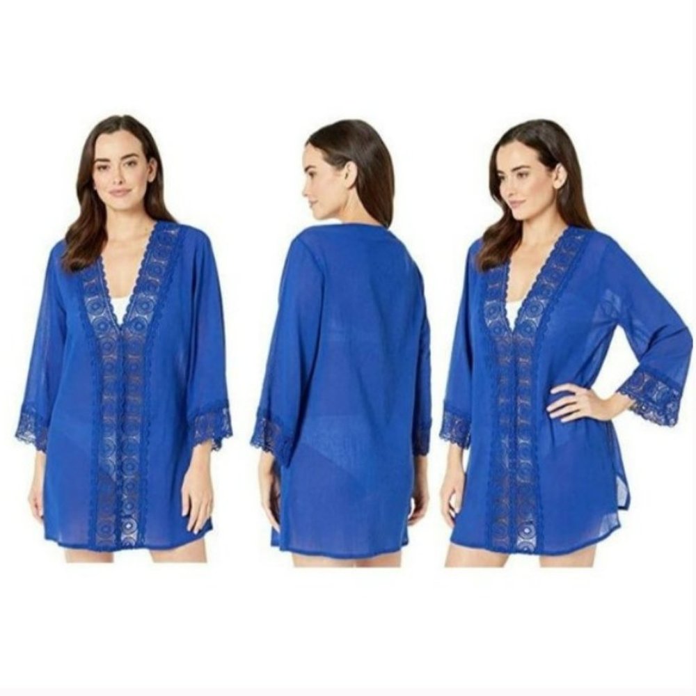 La Blanca Island Fare V-Neck Tunic Cover-Up L